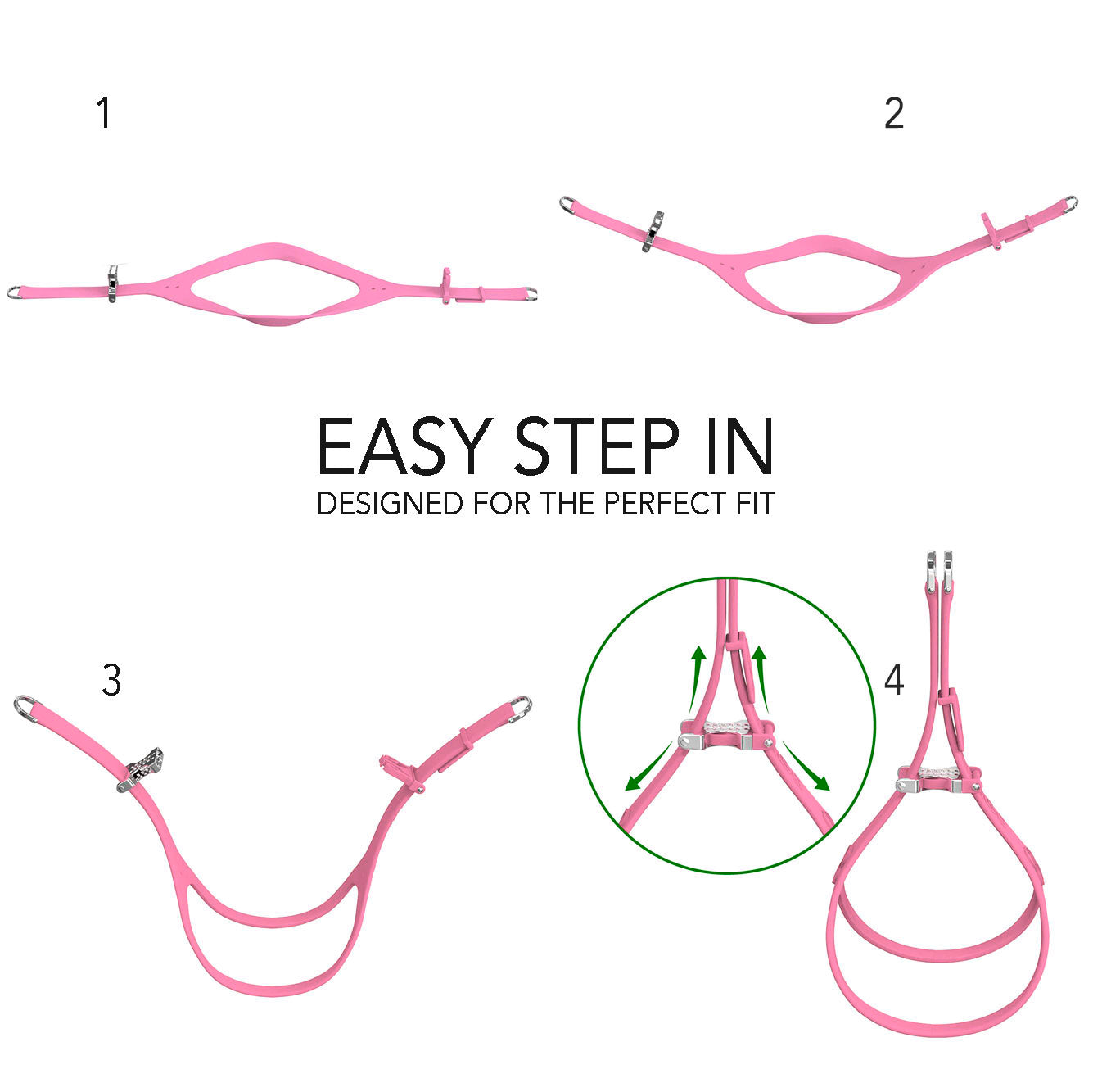 Boneflex Harness Baby Pink Gold Bones