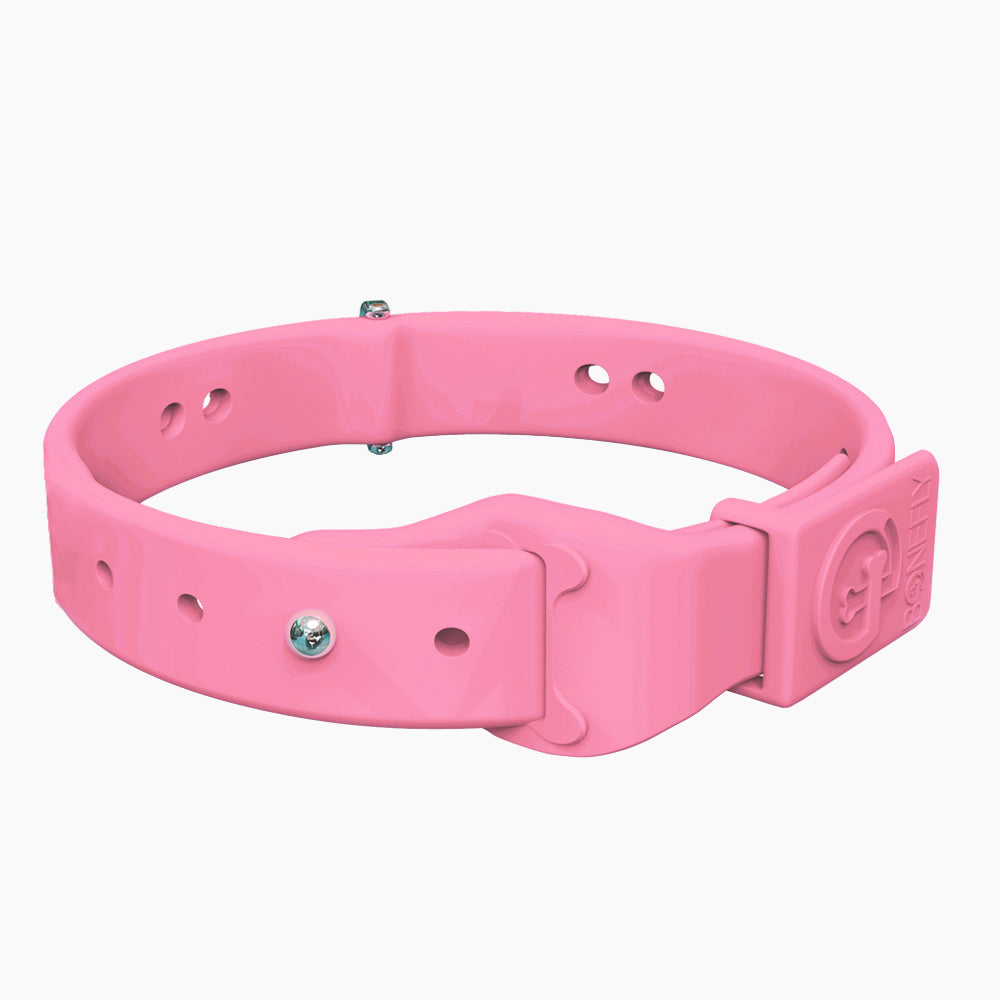 Boneflex Collar Rosa Bebé + Hueso Cristales Swarovski