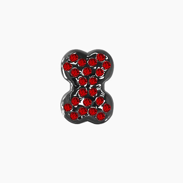 Hueso Swarovski negro-rojo