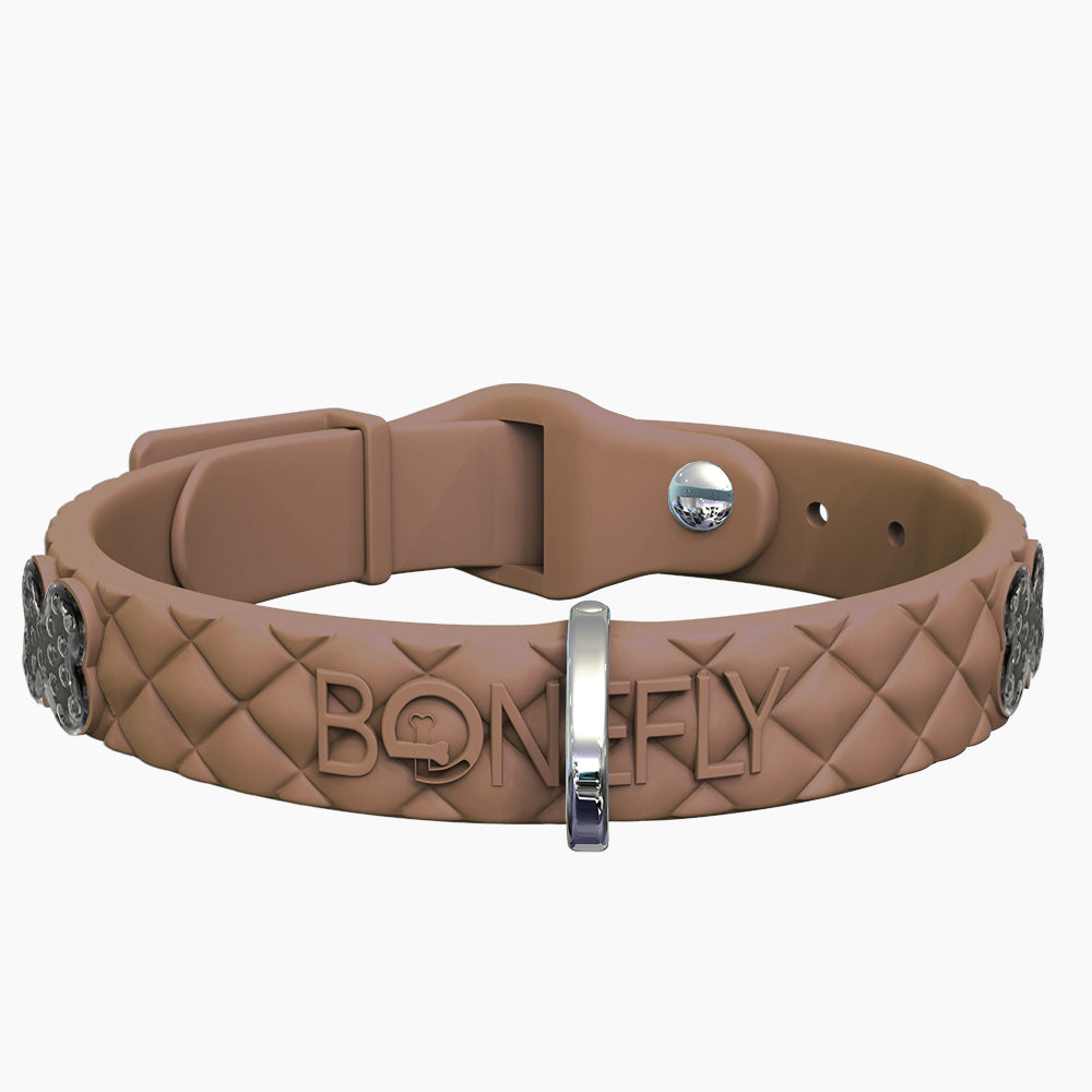 QuiltFLY Collar Mocha + Hueso Cristales Swarovski