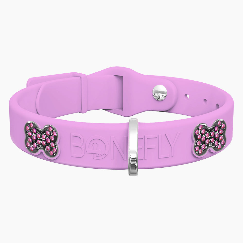 Boneflex Collar Lavanda + Hueso Cristales Swarovski