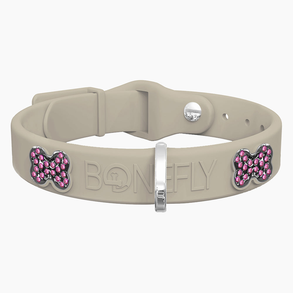 Boneflex Collar Beige + Hueso Cristales Swarovski