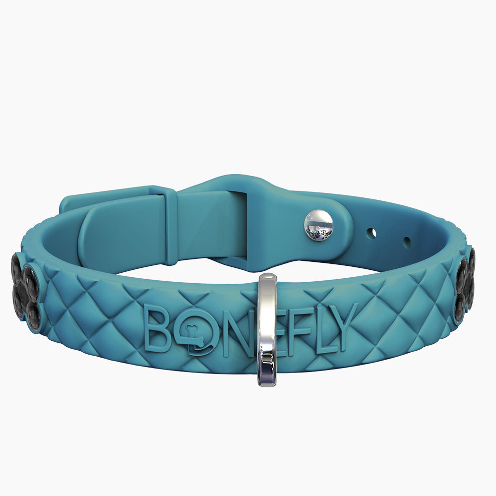 QuiltFLY Collar + Hueso Negro Liso