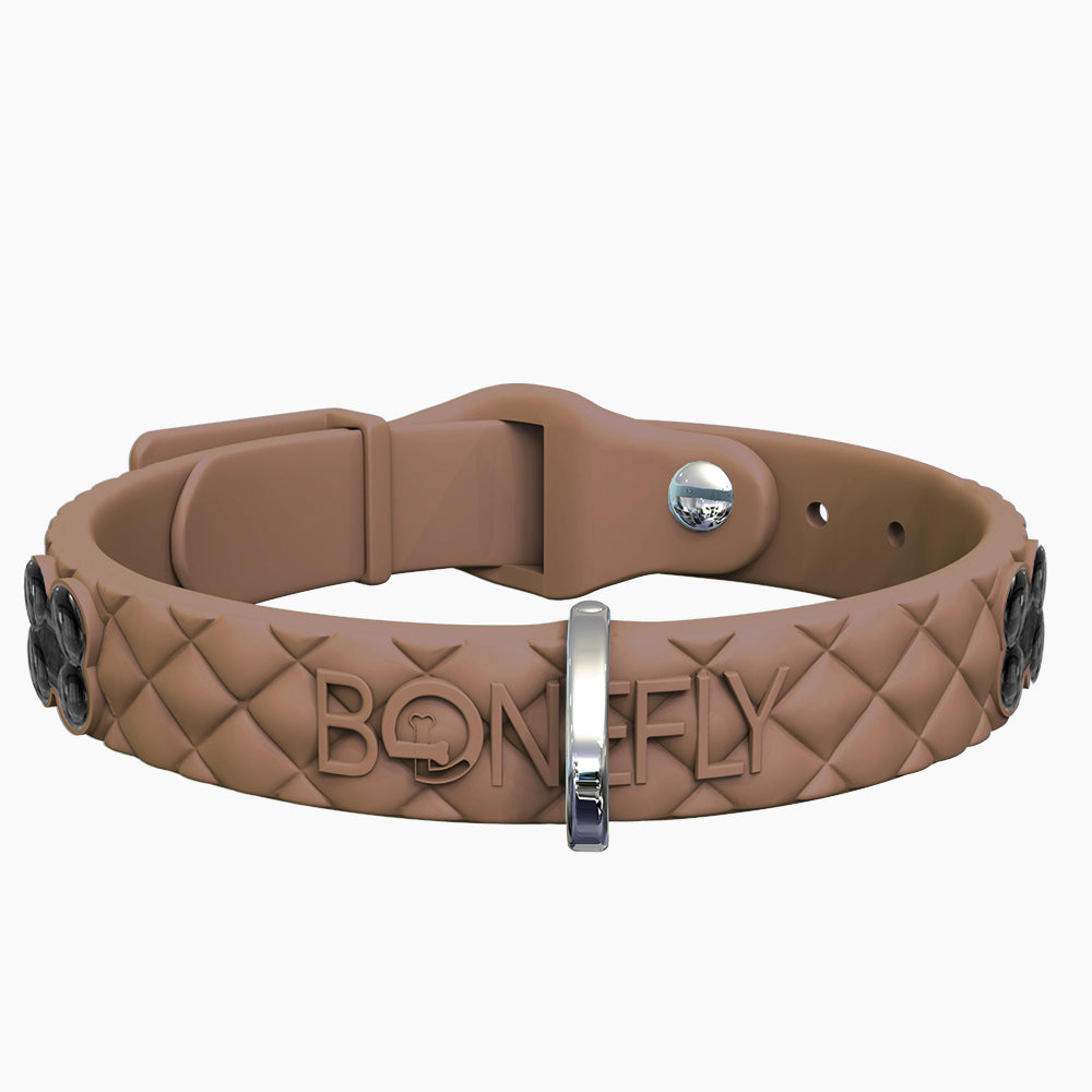 QuiltFLY Collar + Hueso Negro Liso