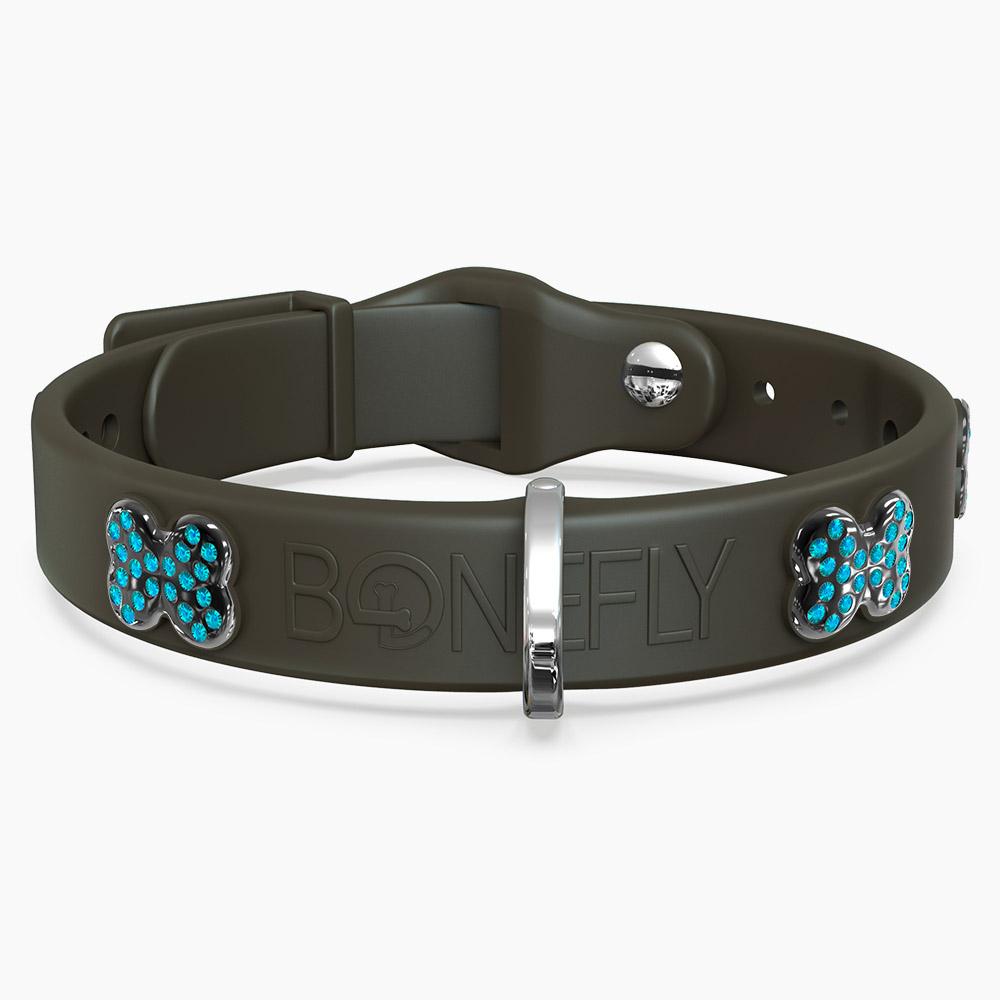 Boneflex Collar Grafito + Hueso Cristales Swarovski