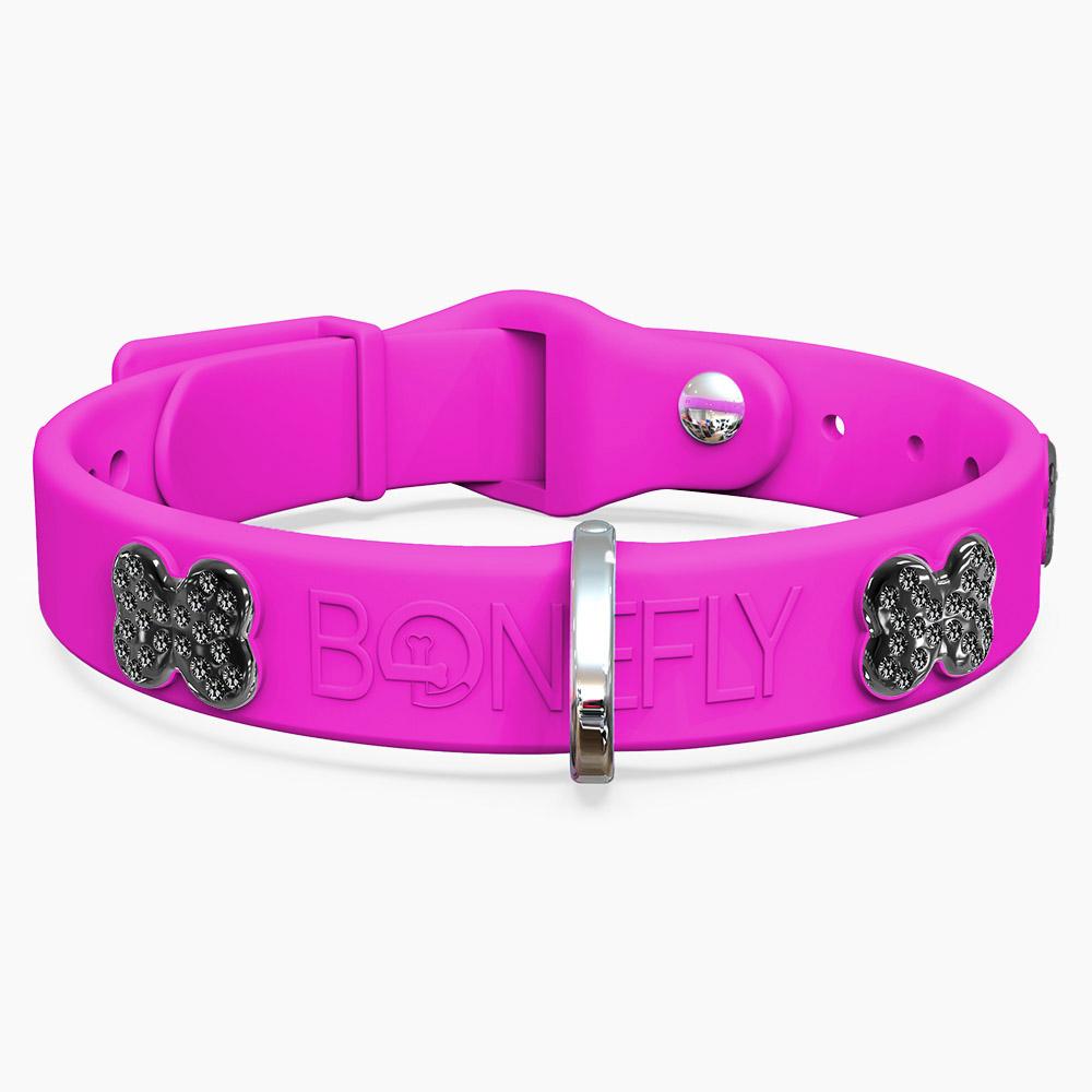 Boneflex Collar Fucsia + Hueso Cristales Swarovski