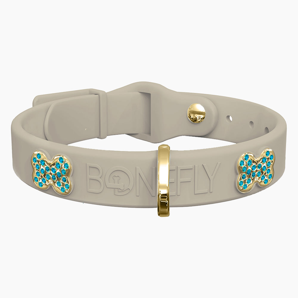 Boneflex Collar Beige + Hueso Cristales Swarovski