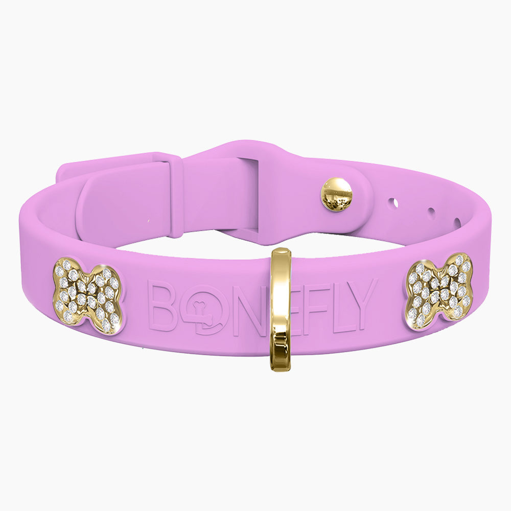 Boneflex Collar Lavanda + Hueso Cristales Swarovski