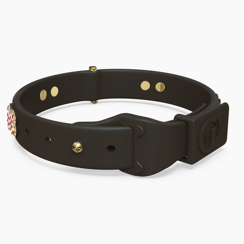 Boneflex Collar Grafito + Hueso Cristales Swarovski