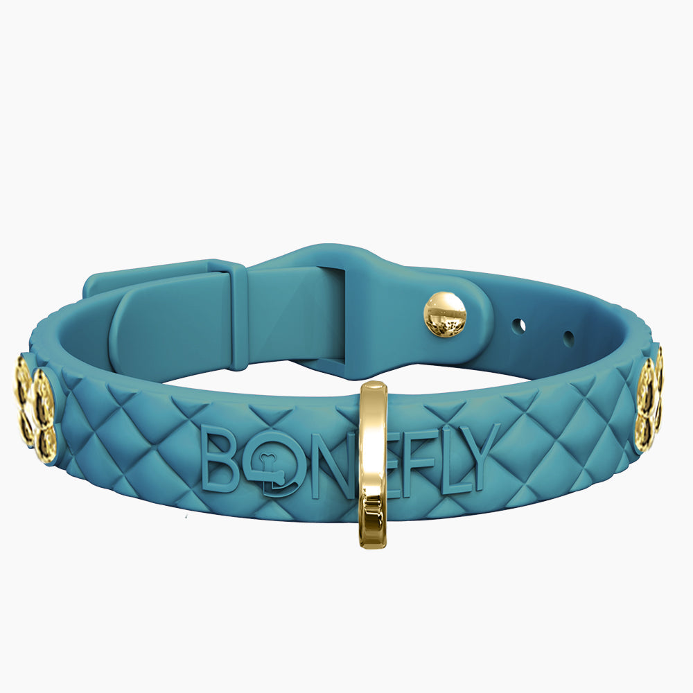 QuiltFLY Collar + Hueso Dorado Liso