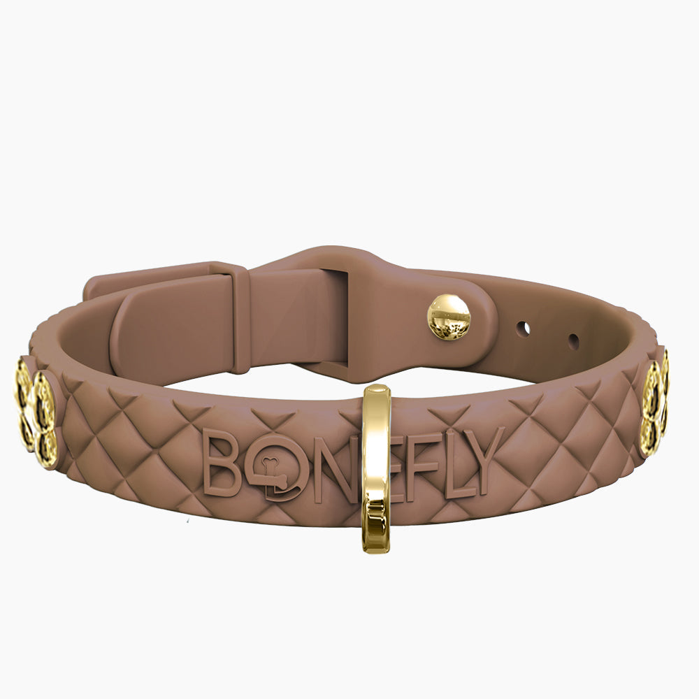 QuiltFLY Collar + Hueso Dorado Liso