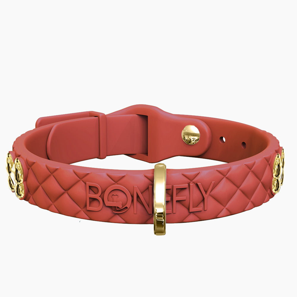 QuiltFLY Collar + Hueso Dorado Liso