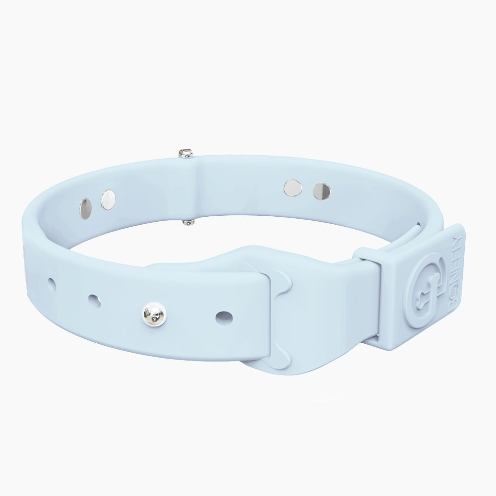 Boneflex Collar Celeste + Hueso Cristales Swarovski