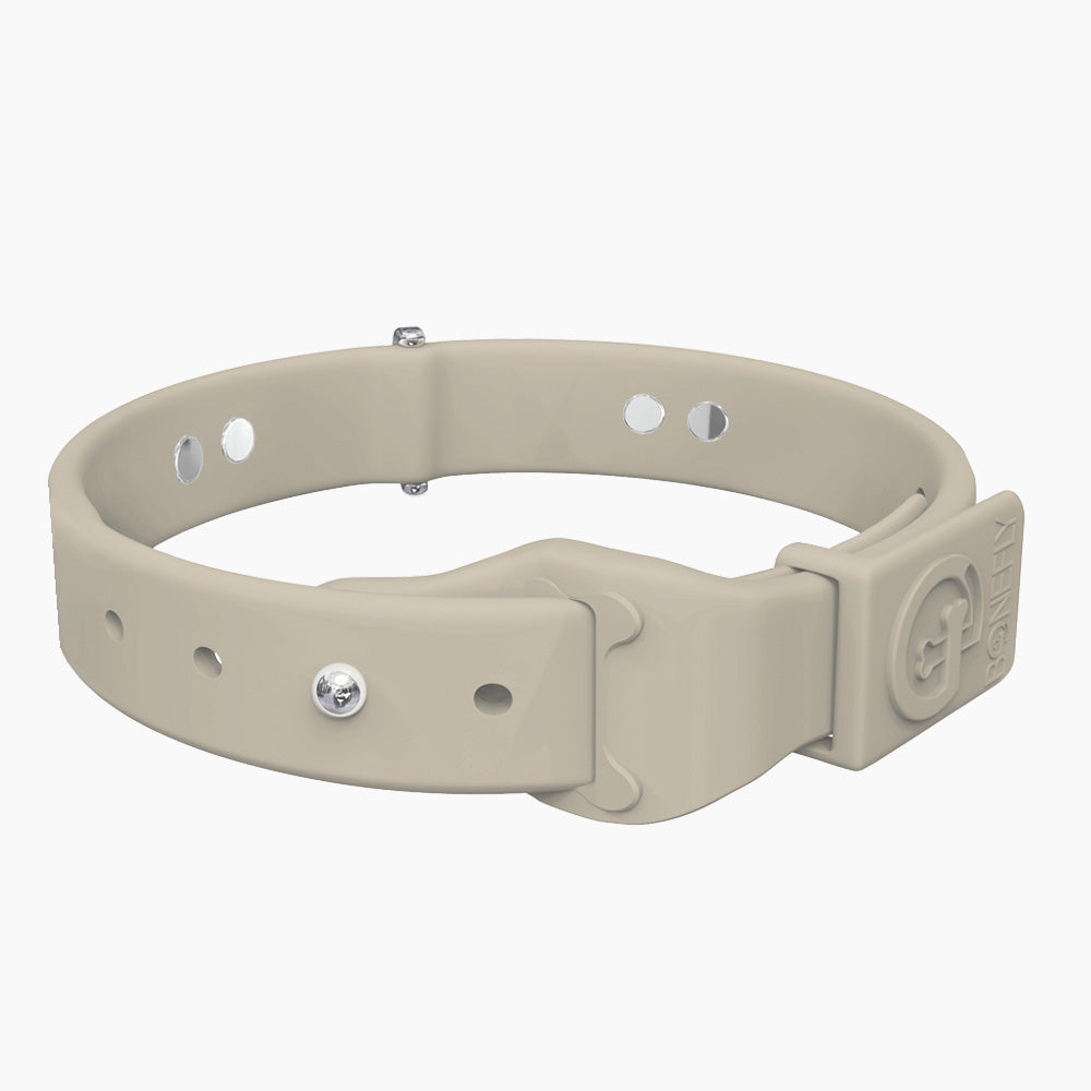 Boneflex Collar Beige + Hueso Cristales Swarovski