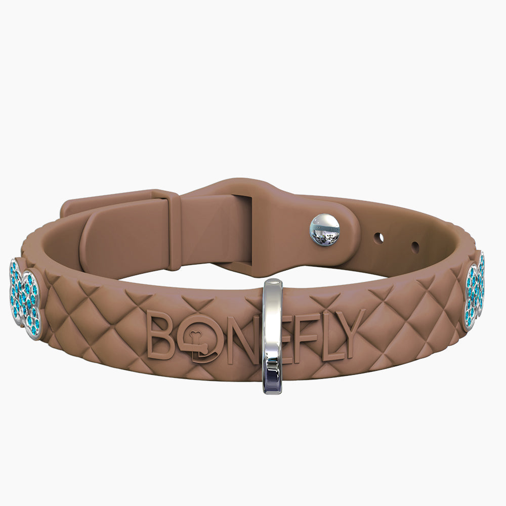 QuiltFLY Collar Mocha + Hueso Cristales Swarovski