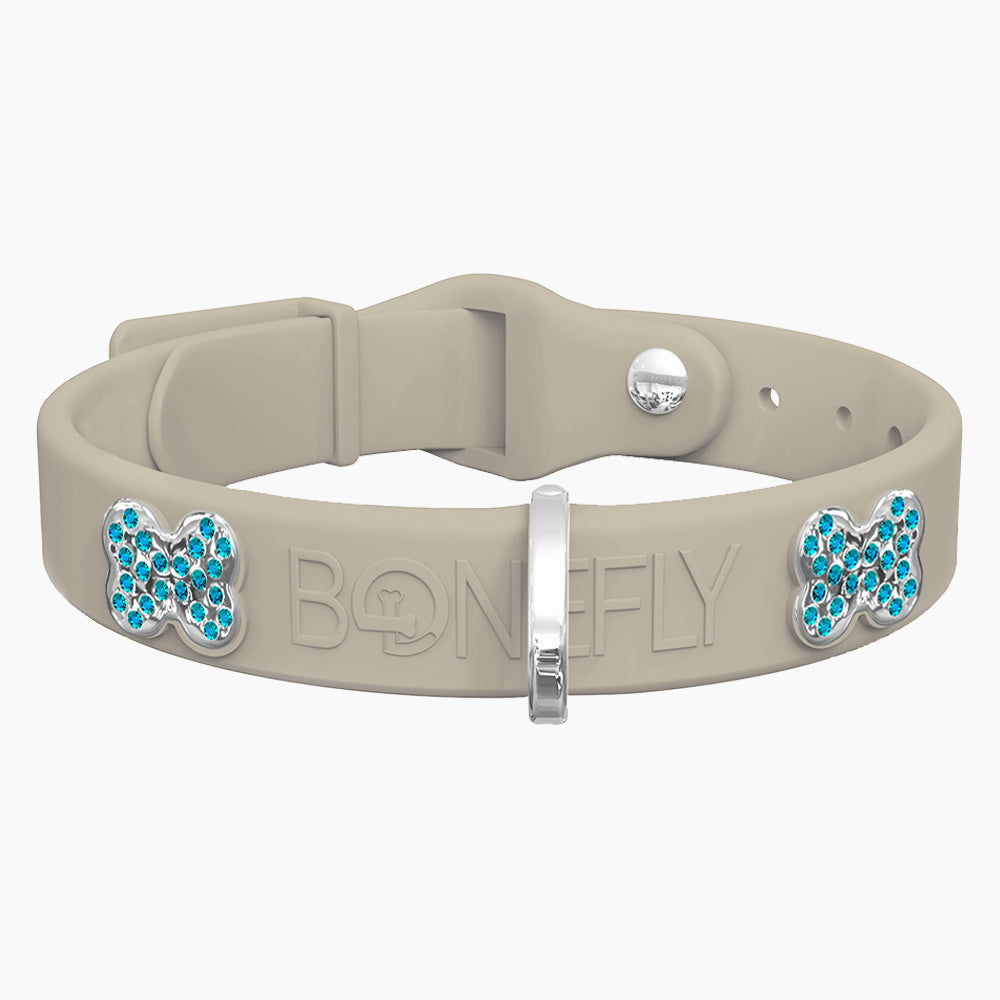 Boneflex Collar Beige + Hueso Cristales Swarovski