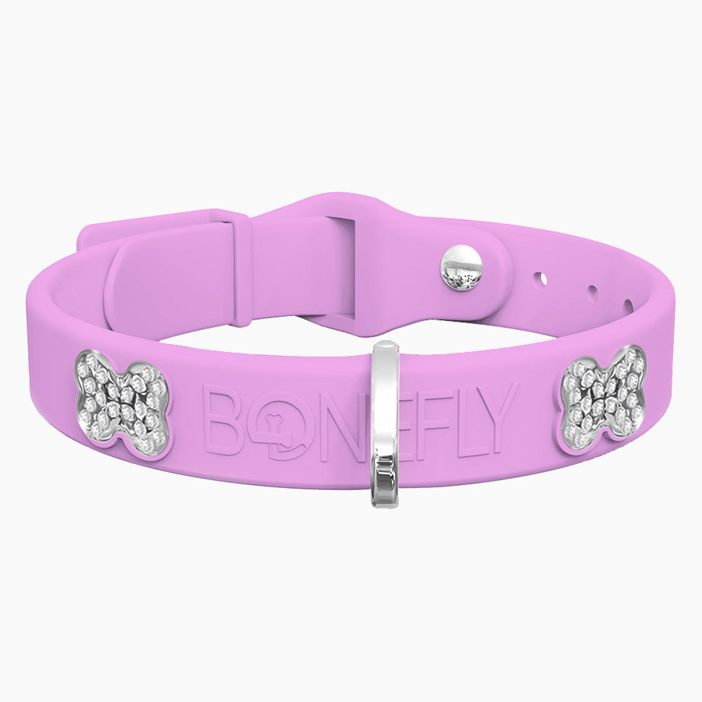 Boneflex Collar Lavanda + Hueso Cristales Swarovski