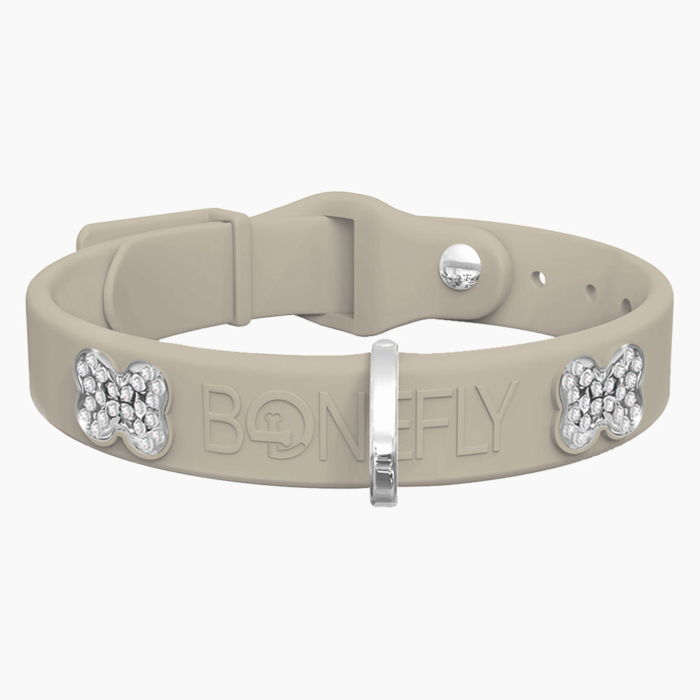 Boneflex Collar Beige + Hueso Cristales Swarovski