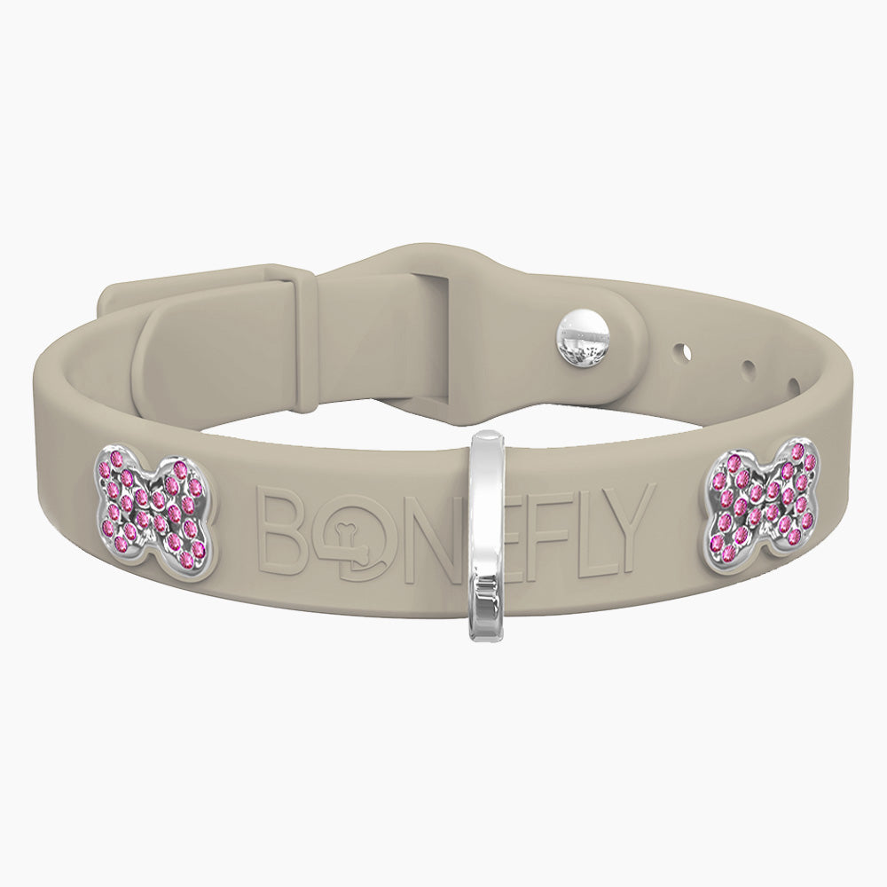 Boneflex Collar Beige + Hueso Cristales Swarovski