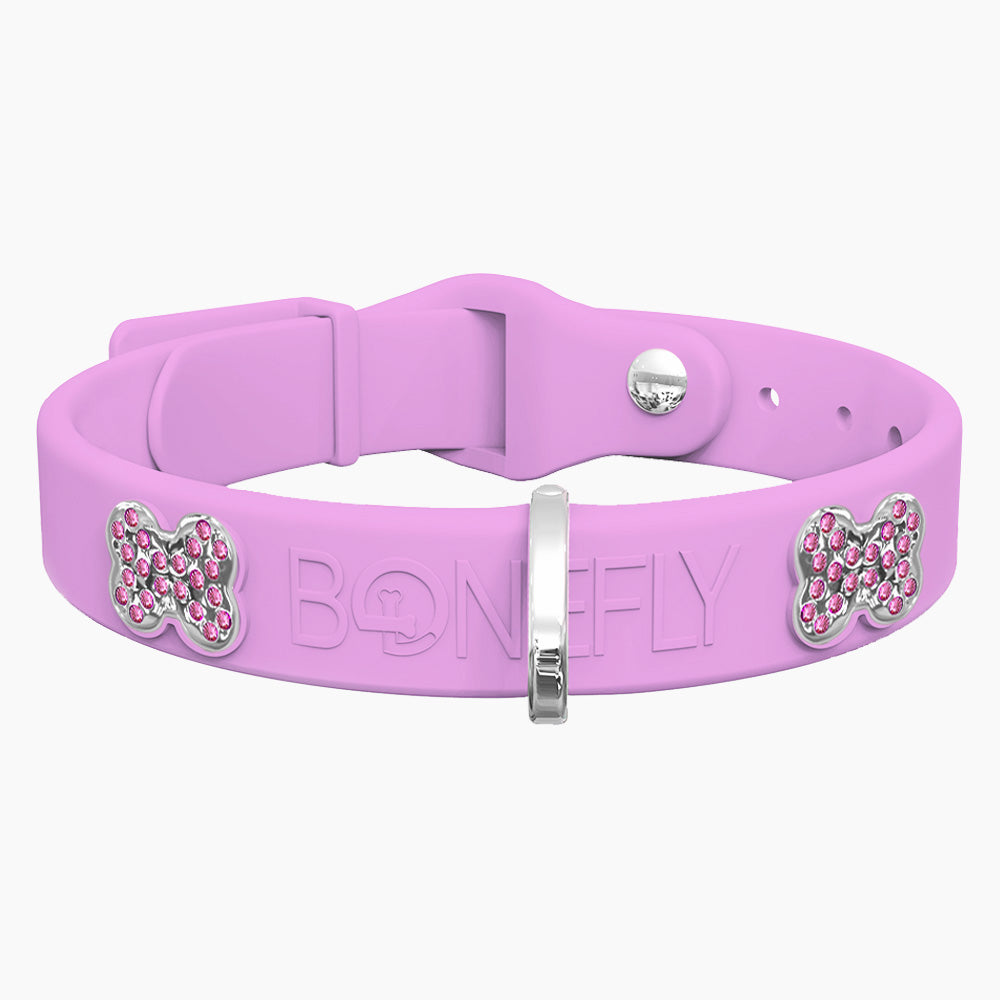 Boneflex Collar Lavanda + Hueso Cristales Swarovski