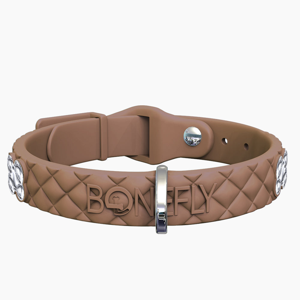 QuiltFLY Collar + Hueso Plateado Liso