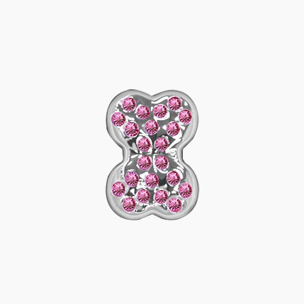 Hueso Swarovski plateado-rosa